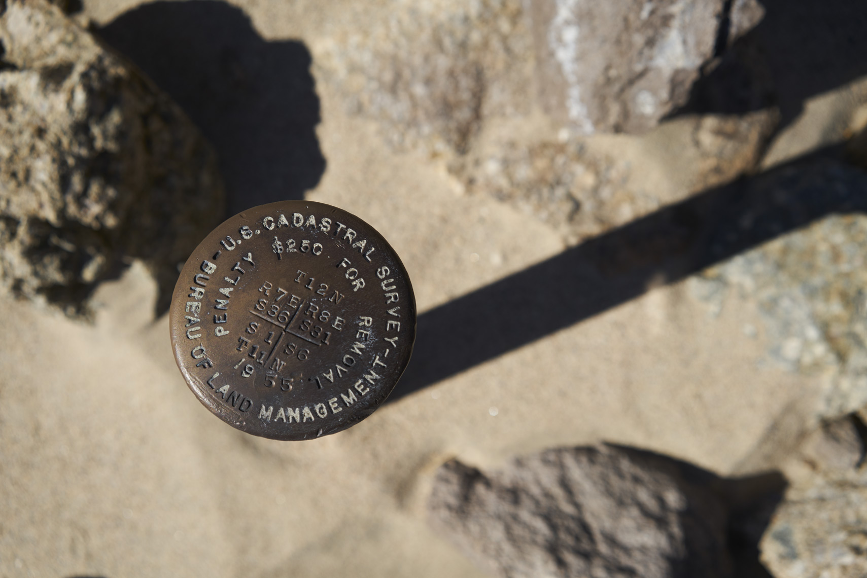 US Cadastral Survey marker in Marry M. Goldwater Range Desert Yuma Arizona Sean Dagen Photography