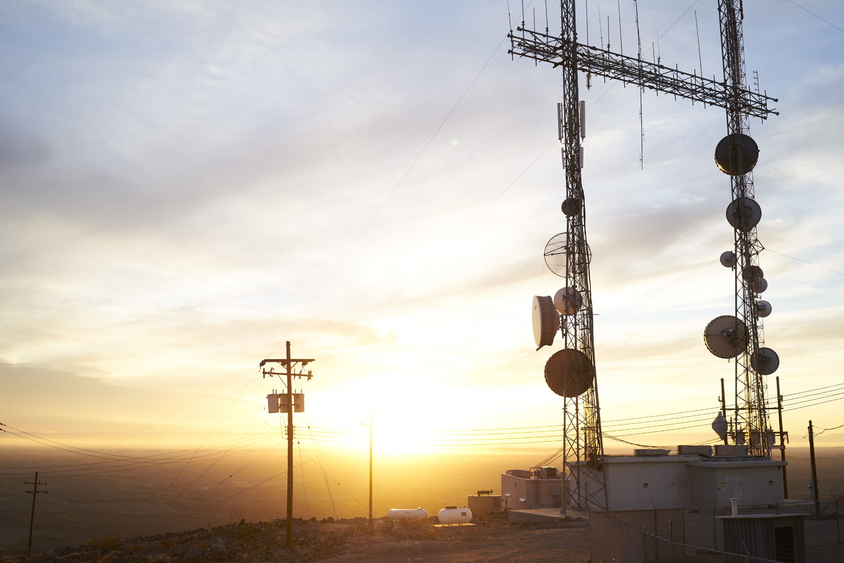 Radio towers on Black Mountain at sunset Sean Dagen Photography